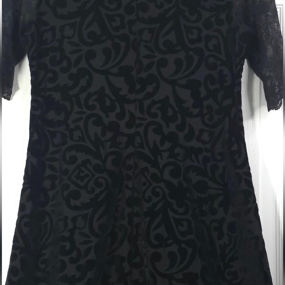 Kollontai Gothic Lolita Lace & Mesh Mini Dress Velvet Back Size L - Picture 8 of 10